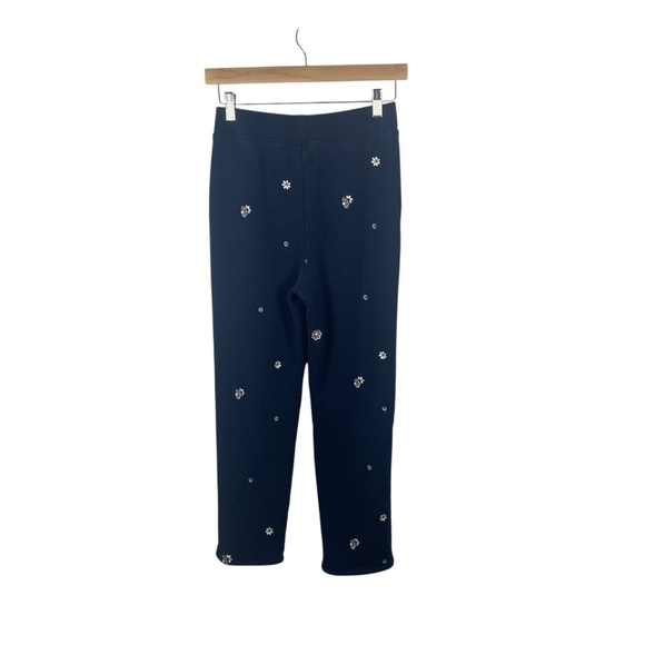 NWOT Madewell MWL Airyterry Floral Embroidered Tapered Sweatpants Navy Size XXS - Picture 11 of 16